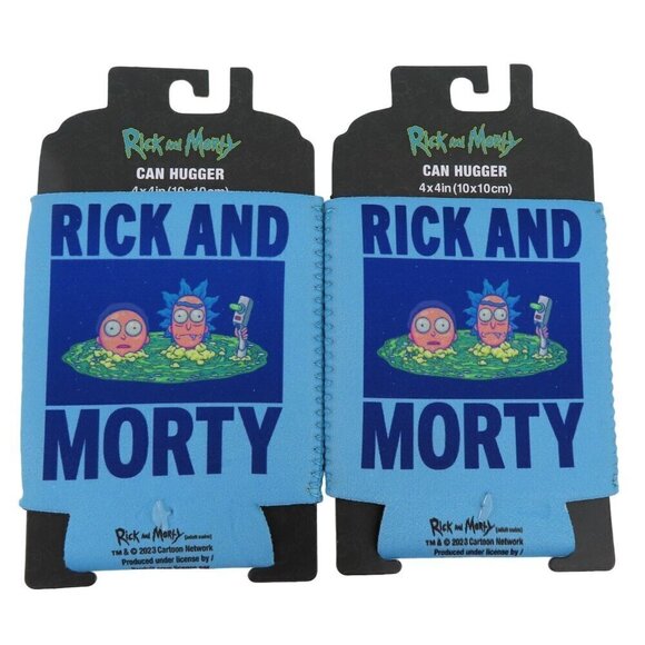 Rick and Morty Set of 2 Can Hugger Koozie Coozies Standard Size 4in x 4in NEW - Picture 1 of 8